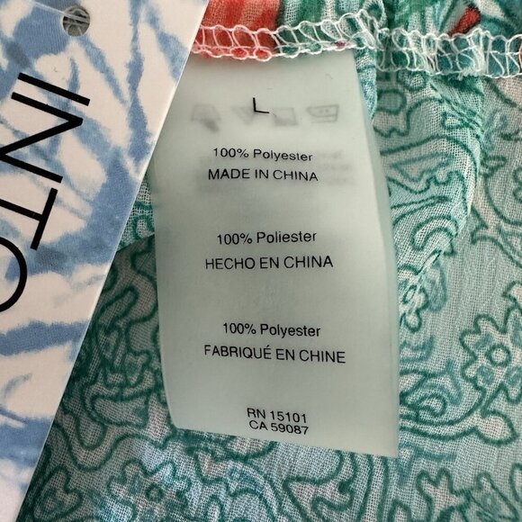 Into the Bleu Swim Cover up Paisley Floral Handkerchief Hem Large - Picture 5 of 9